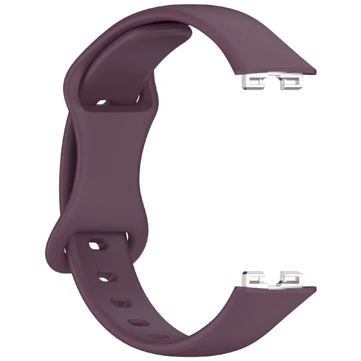 KALEBOL Silicone Watch Strap for Huawei Band 9 / 9 NFC / 8 / 8 NFC Tail Reverse Buckle Wrist Band - Smoke Purple