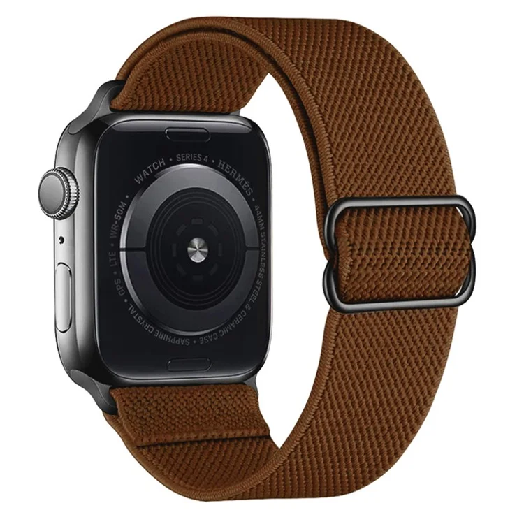 Wrist Strap for Apple Watch Series 10 9 8 7 SE 6 5 4 3 2 1 42mm 41mm 40mm 38mm Adjustable Woven Polyester Watch Band - Brown