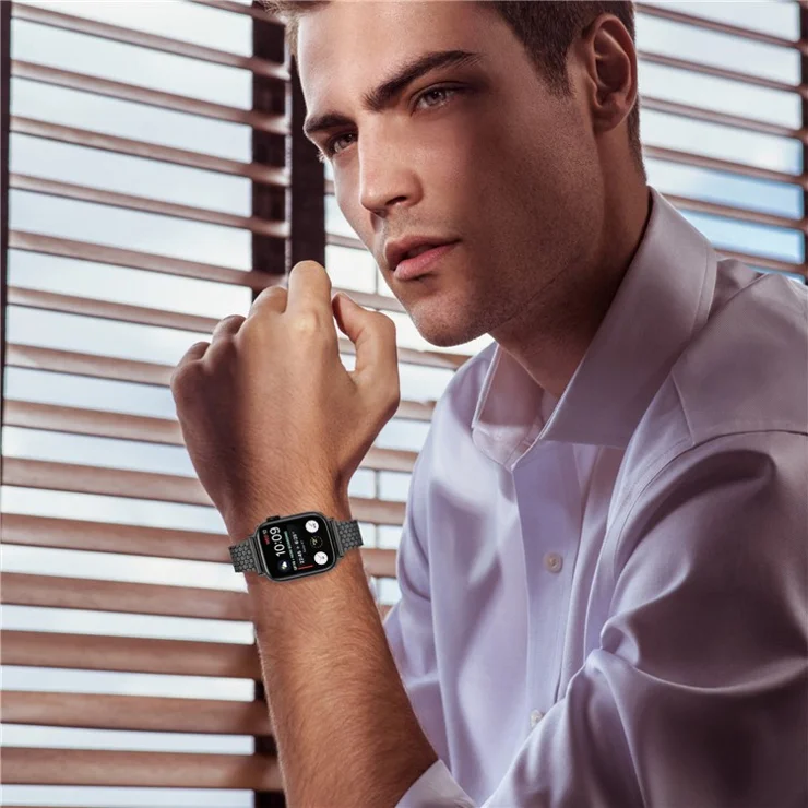 Bulk Purchasing Black Metal Strap for Apple Watch Series 10 9 8 7 SE 6 5 4 3 2 1 42mm 41mm 40mm 38mm Magnetic Buckle Watch Band