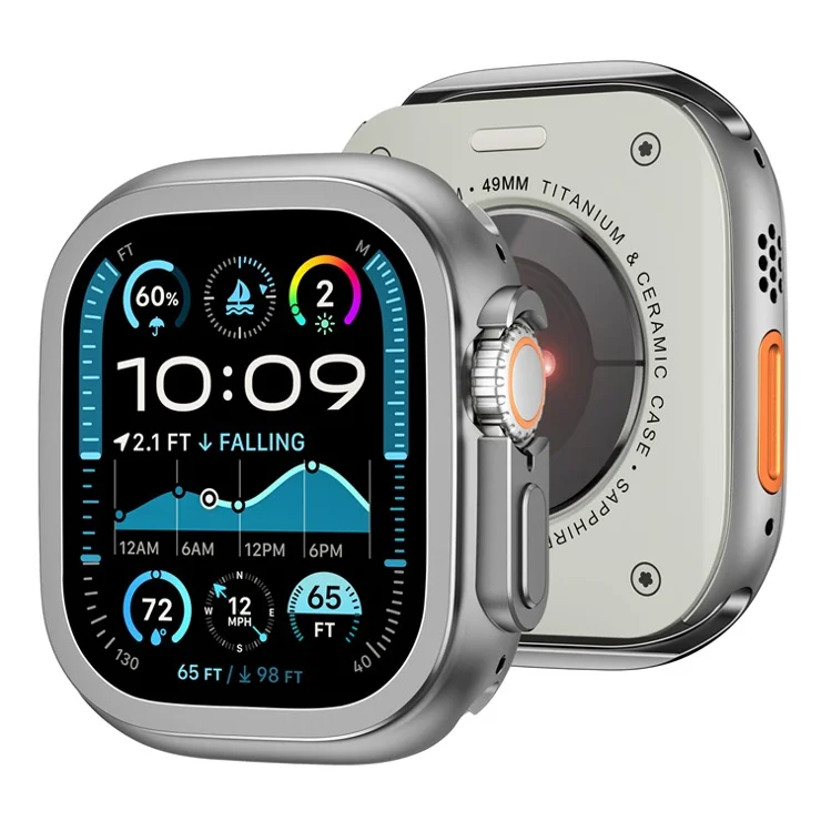 For Apple Watch Ultra 2 / Ultra 49mm Watch Case Zinc Alloy + PC Protective Cover - Grey