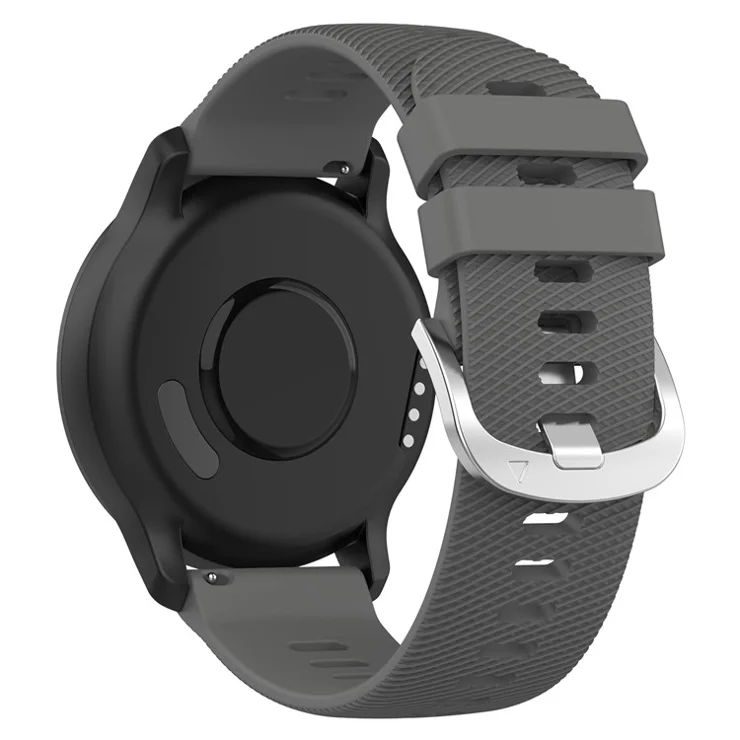 Bulk Purchasing 20mm Silicone Watch Band for Garmin Venu 2 Plus / D2 Air X10 / Samsung Galaxy Watch 5 40mm Cross Texture Strap - Dark Grey
