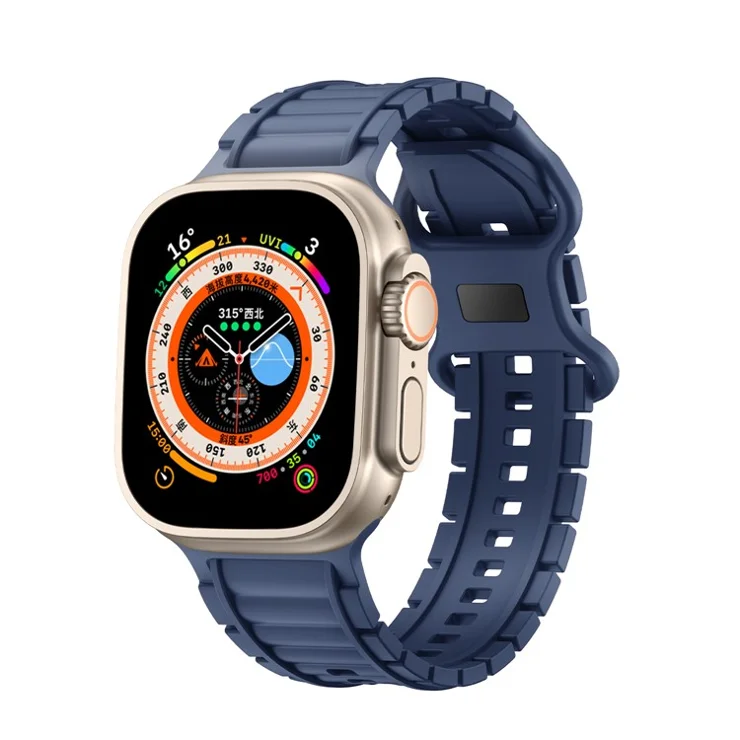 Sport Watch Strap for Apple Watch Series 10 9 8 7 SE 6 5 4 3 2 1 42mm 41mm 40mm 38mm Hydrogenated Nitrile Butadiene Rubber Band - Blue