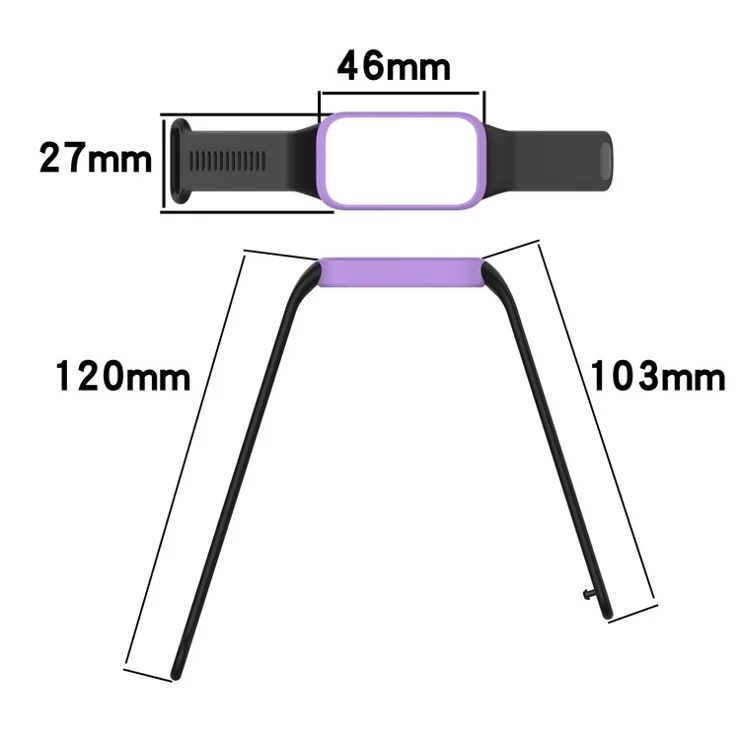 For Xiaomi Smart Band 9 Active / Redmi Band 3 Wristband Dual Color Silicone Strap with Watch Case - Black + White