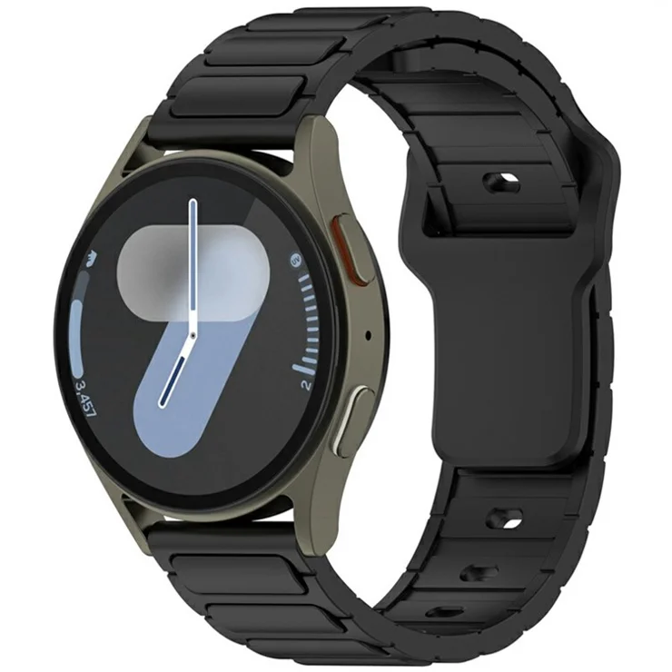 KALEBOL 20mm Silicone Watch Strap for Samsung Galaxy Watch6 Classic 47mm / 43mm / Huawei Watch GT 3 Pro 43mm I-Shaped Watch Band - Black