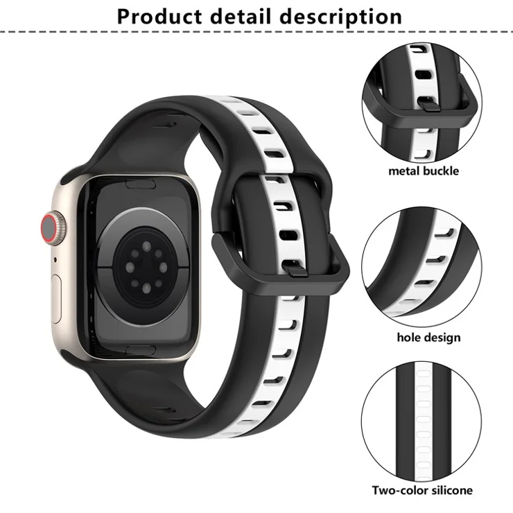 KALEBOL Dual Color Silicone Strap for Apple Watch Series 10 Ultra 9 8 7 SE 6 5 4 3 2 1 46mm 49mm 45mm 44mm 42mm Band - Light Green+Blackish Green
