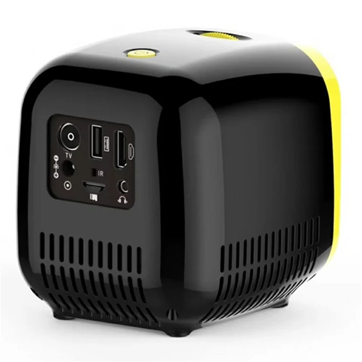 L1 Mini Projector for Kids Portable LED Projector with Built-in Speaker Home Entertainment Device - Black / EU Plug