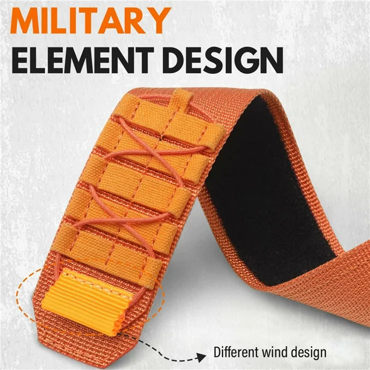 22mm Watch Band For Samsung Galaxy Watch3 45mm / Watch 46mm / Huawei Watch GT 5 46mm / GT 5 Pro 46mm Nylon Magic Tape Strap - Orange