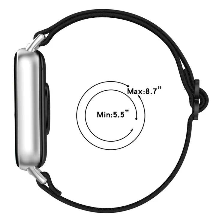 Smart Watch Band for Xiaomi Redmi Watch 5 4 / Xiaomi Smart Band 9 Pro / 8 Pro Nylon Elastic Braided Strap - Black