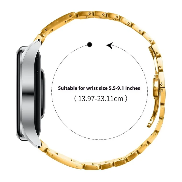 For Huawei Watch 4 / 4 Pro Replacement Strap H Type Metal Watch Band - Gold