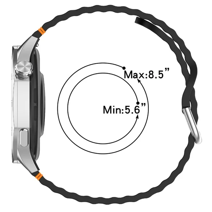 22mm Silicone Band for Samsung Galaxy Watch 46mm / Watch3 45mm / Gear S3 Classic / Gear S3 Frontier Wave Design Watch Strap - White