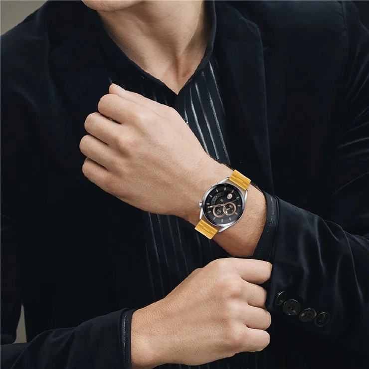 For Huami Amazfit Stratos 3 Replacement Strap H Type Metal Watch Band - Gold