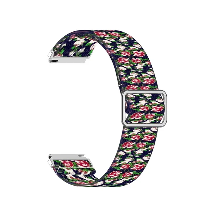 22mm Adjustable Printing Watchband Strap Replacement for Samsung Galaxy Watch3 45mm / Huawei Watch GT 2 Pro - Rhododendron