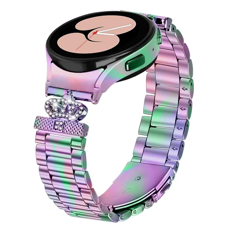 Metal Strap with Connector for Samsung Galaxy Watch6 40mm / 44mm / 6 Classic 43mm / 47mm Crown Shape Watch Band - Colorful