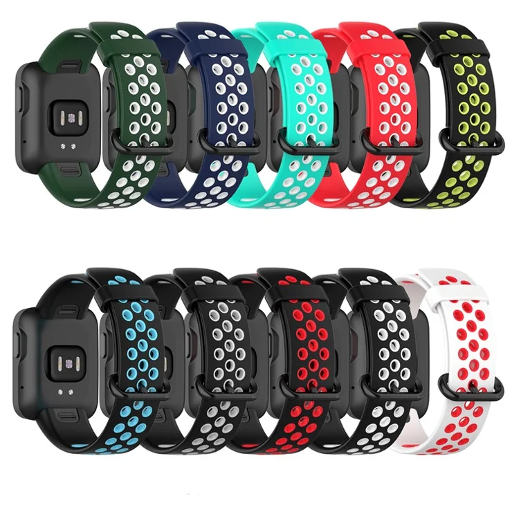 Bi-color Silicone Smart Watch Band for Xiaomi Redmi Watch / Mi Watch Lite - White / Red
