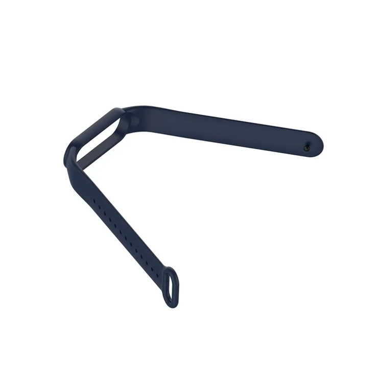 Glossy Silicone Watch Strap Replacement Watchband for Xiaomi Mi Band 5/6/7 - Dark Blue