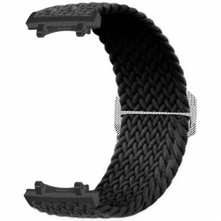 For Amazfit T-Rex 3 Bands Woven Fabric Elastic Watch Strap Replacement with PC Connector - Black