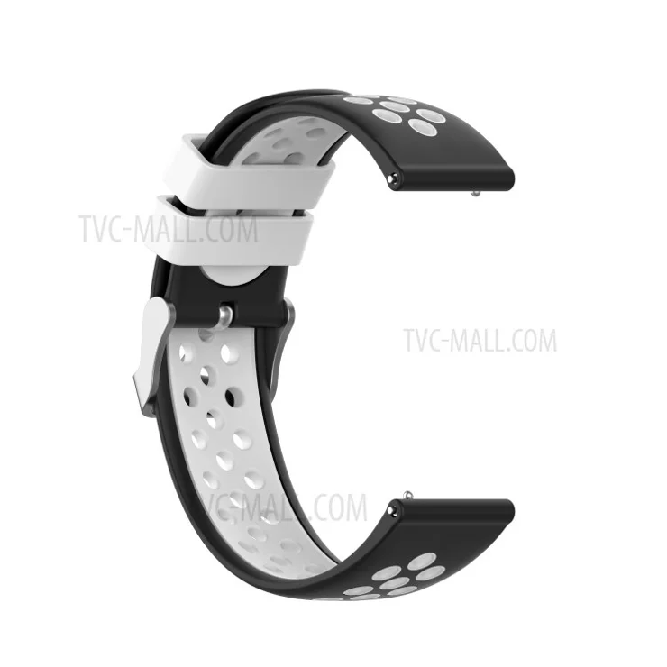 Dual Color Soft Silicone Smart Watch Replacement Strap 22mm for HUAWEI Watch GT2 46mm - Black/White