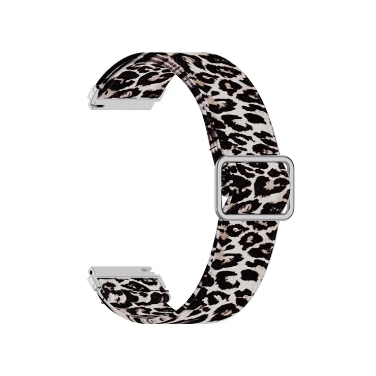 Pattern Printed Adjustable Nylon Smart Watch Replacement Strap Watchband 22mm for Samsung Galaxy Watch 46mm/Watch3 45mm - Leopard Print