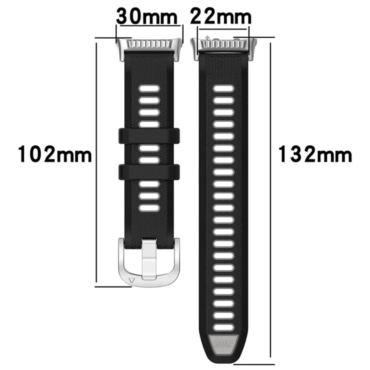 For Huawei Watch D2 Dual Color Smartwatch Band Sports Silicone Strap - Black+Blue
