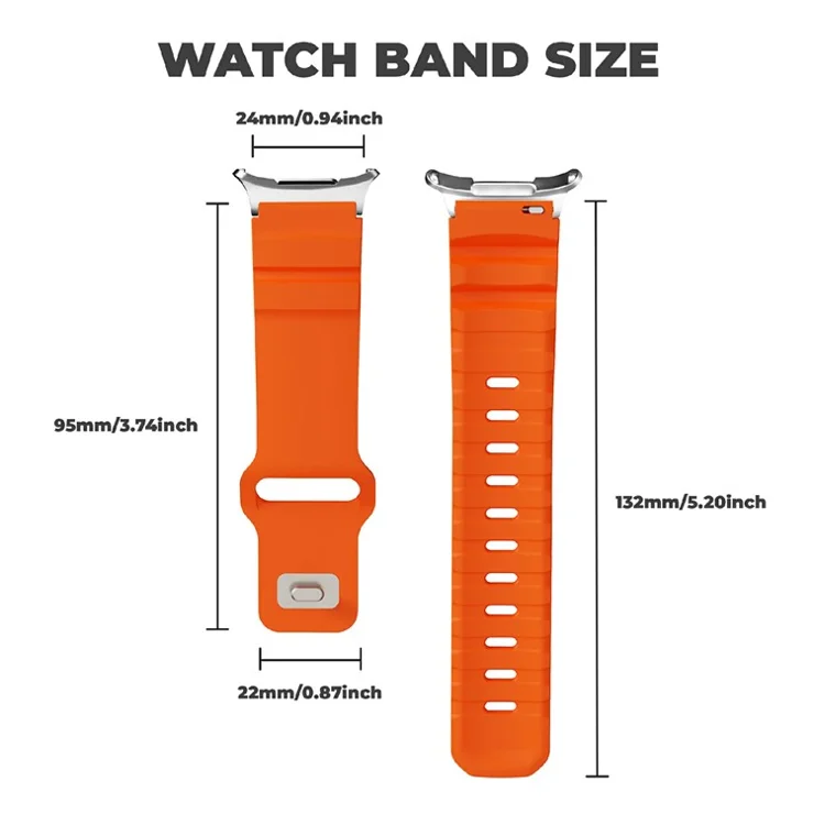 For Samsung Galaxy Watch Ultra 47mm Fluorubber Strap Adjustable Watch Band - Black+Black