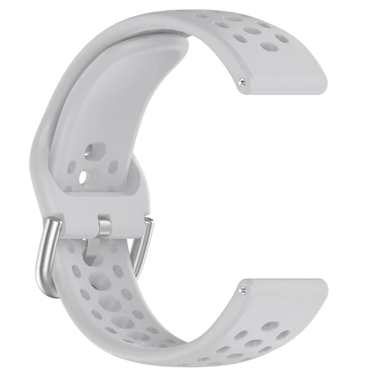For Huami Amazfit Active 2 (A2437) Replacement Band Holes Design 20mm Adjustable Silicone Watch Strap - Grey