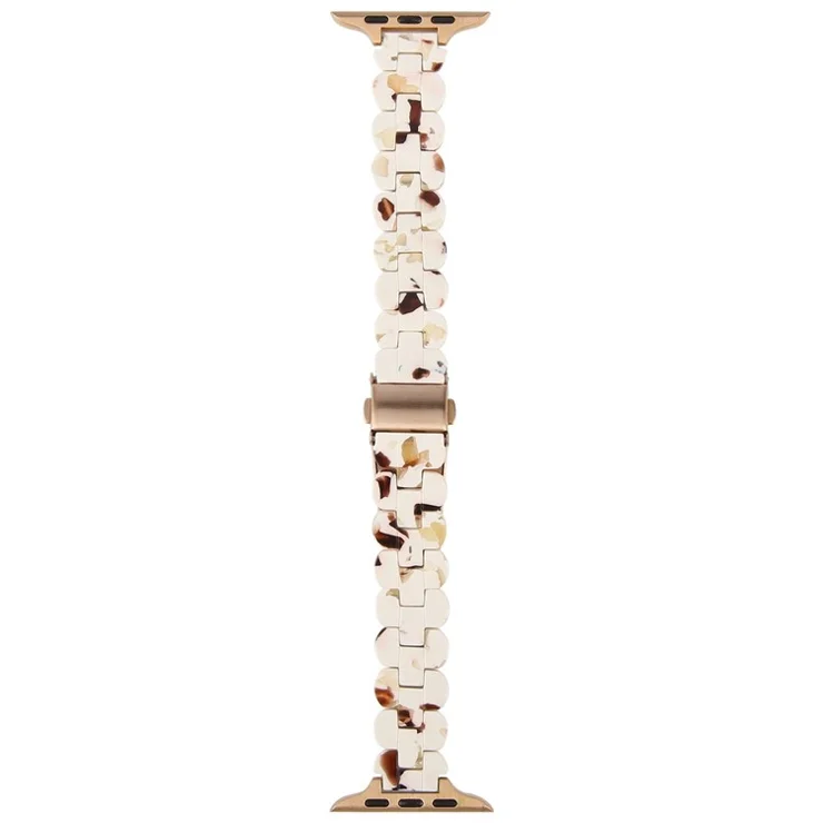12mm Resin Watch Strap for Apple Watch Series 10 Ultra 9 8 7 SE 6 5 4 3 2 1 46mm 49mm 45mm 44mm 42mm Replacement Slim Wrist Band - Nougat