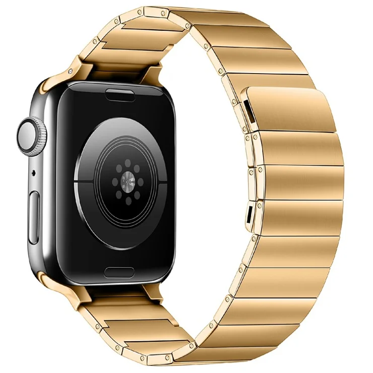 Strap for Apple Watch Series 10 9 8 7 SE 6 5 4 3 2 1 42mm 41mm 40mm 38mm Magnetic Stainless Steel Watch Band - Rose Gold