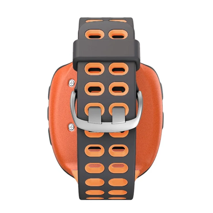 Double Color Silicone Watchband Strap Belt Replacement for Garmin Forerunner 310XT Smart Watch - Grey / Orange