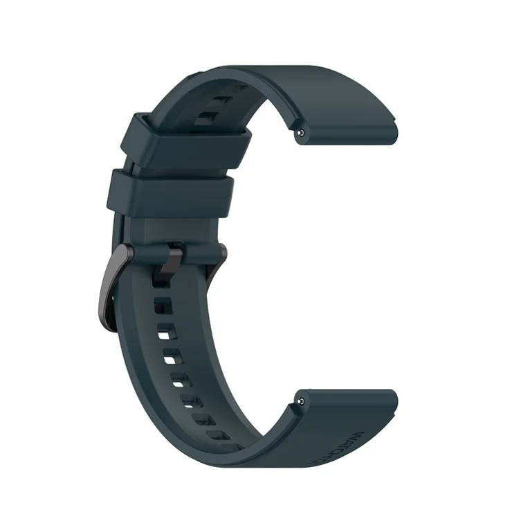 22mm Plain Silicone Watch Band Strap Replacement for Huawei Watch 3/Watch 3 Pro - Blackish Green