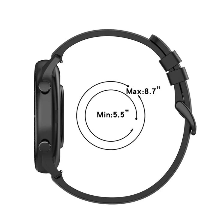 22mm Soft Silicone Quick Release Easy Change Wristbands Replacement Watch Bands for Huami Amazfit GTR 2e / Amazfit GTR 2 / Amazfit 3 Strato S / YAMAY SW022 - Midnight Blue/Black Buckle