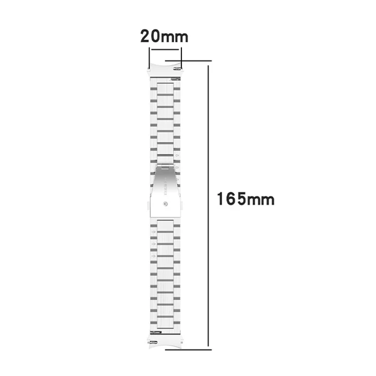 3 Beads Smart Watch Band for Samsung Galaxy Watch6 40mm 44mm / Watch6 Classic 43mm 47mm / Watch 5 40mm 44mm / 5 Pro 45mm / Watch4 40mm 44mm Replacement Stainless Steel Wrist Strap - Black / Pink