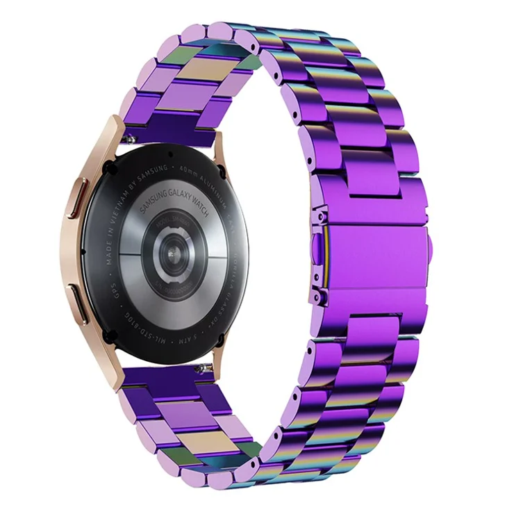 Stainless Steel 3 Beads Metal Replacement Wristband Watch Band for Samsung Galaxy Watch6 40mm 44mm / Watch6 Classic 43mm 47mm / Watch 5 40mm 44mm / 5 Pro 45mm / Watch4 40mm 44mm - Multi-color