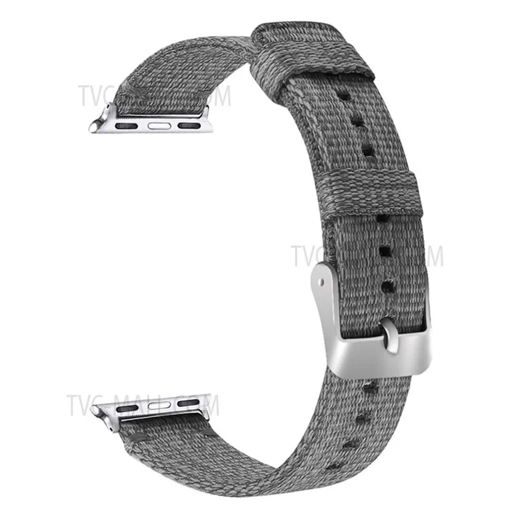 Braided Nylon Smart Watch Bracelet Band Replacement Strap for Apple Watch 9 / 8 / 7 41mm / 6 / SE (2023) / SE (2022) / SE / 5 / 4 40mm / 3 / 2 / 1 38mm - Grey
