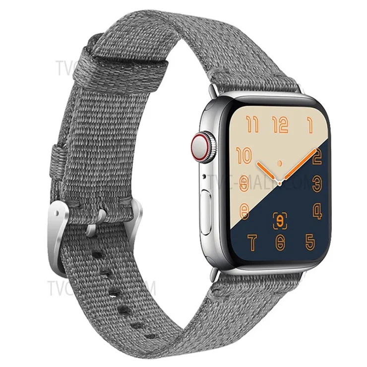 Braided Nylon Smart Watch Bracelet Band Replacement Strap for Apple Watch 9 / 8 / 7 41mm / 6 / SE (2023) / SE (2022) / SE / 5 / 4 40mm / 3 / 2 / 1 38mm - Grey