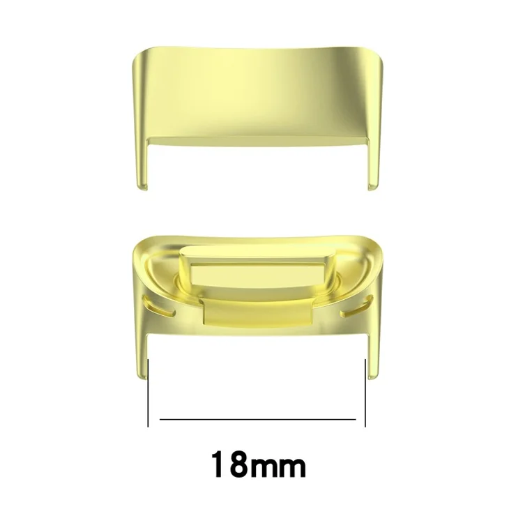 1 Pair Replacement Watch Strap Wrist Band Buckle Metal Connectors for Fitbit Charge 5 - Gold