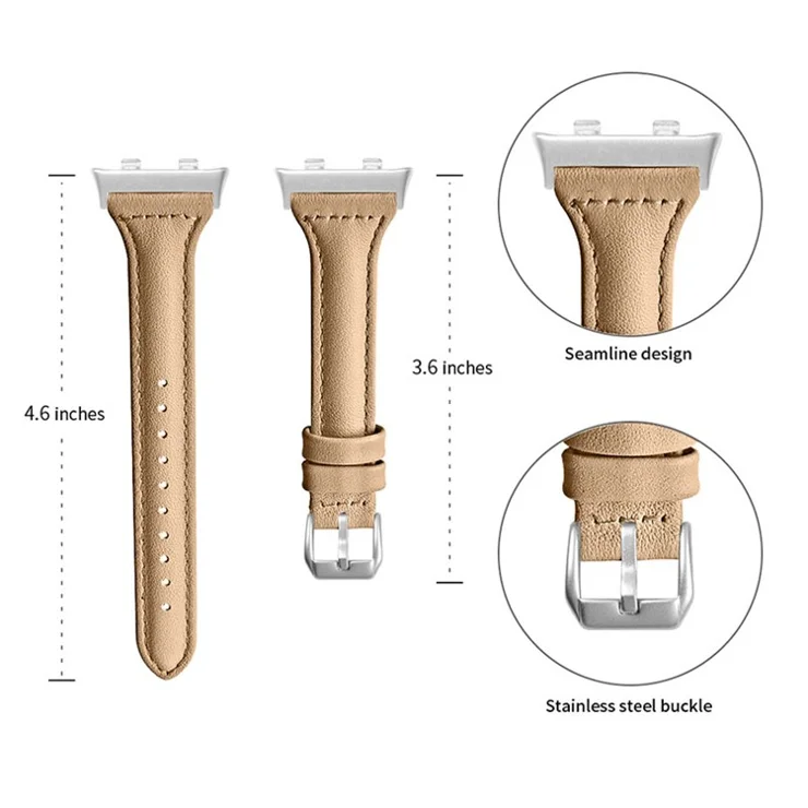 Quick Release Watch Band Top Grain Cowhide Genuine Leather Watch Strap for Oppo Watch 41mm - Coffee