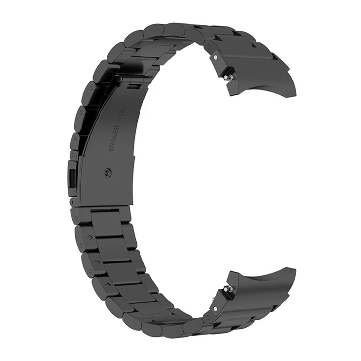 3 Beads Stainless Steel Wrist Strap Watch Band for Samsung Galaxy Watch6 40mm 44mm / Watch6 Classic 43mm 47mm / Watch 5 40mm 44mm / 5 Pro 45mm / Watch4 40mm 44mm / Watch4 Classic 42mm / 46mm - Black