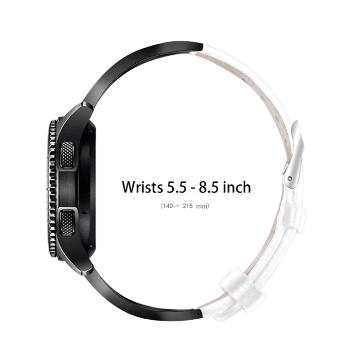 Stylish Rhinestones Decor Ceramic+Cowhide Leather Watch Strap for Fossil Gen 5 Garlyle HR - White