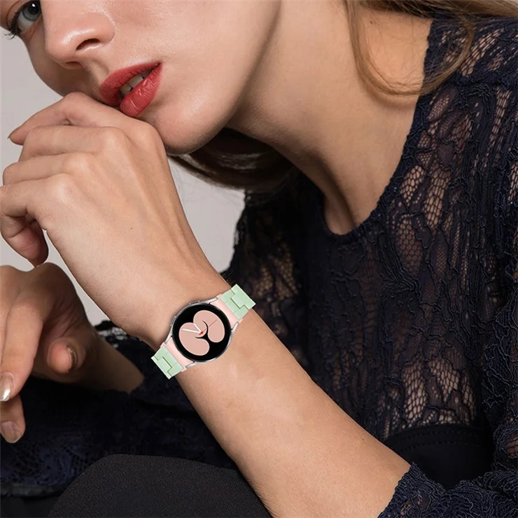 For Samsung Galaxy Watch4 Active 40mm/44mm / Watch4 Classic 42mm/46mm Stylish Resin Wrist Strap Smart Watch Replacement Band - Avocado Green