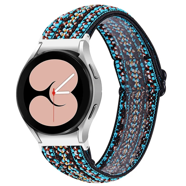 For Samsung Galaxy Watch4 Active 40mm/44mm / Watch4 Classic 42mm/46mm Elastic Woven Smart Watch Band Replacement Adjustable Wrist Strap - B