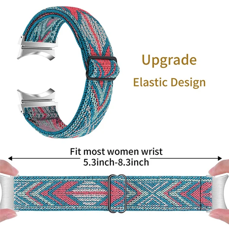 For Samsung Galaxy Watch4 Active 40mm/44mm / Watch4 Classic 42mm/46mm Elastic Woven Smart Watch Band Replacement Adjustable Wrist Strap - K