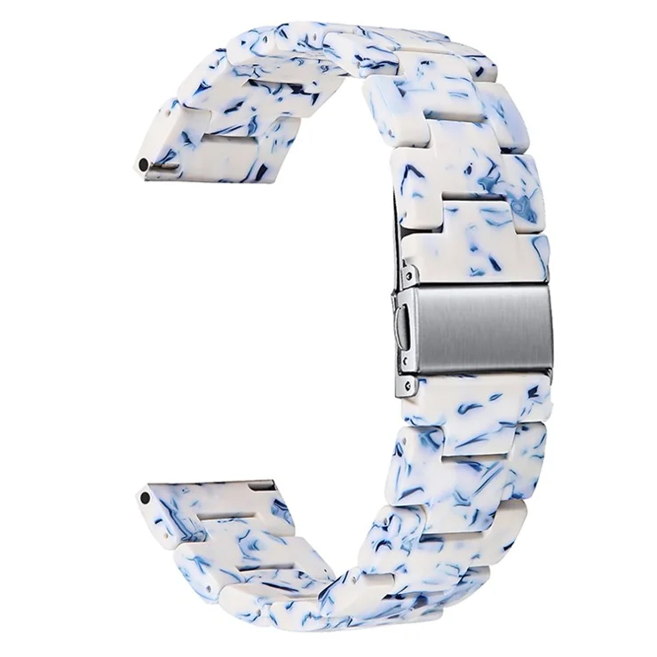 For Huami Amazfit GTR 47mm/Pace/Stratos/Stratos 2/Youth Edition 22mm Fashionable 3 Beads Resin Watch Strap Replacement Wrist Band - Blue/White