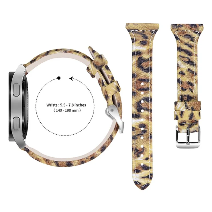 For Xiaomi Mi Watch Color/Haylou Solar LS05 Soft Genuine Cowhide Leather Wristband Leopard Texture Watch Strap - Brown Black/Leopard