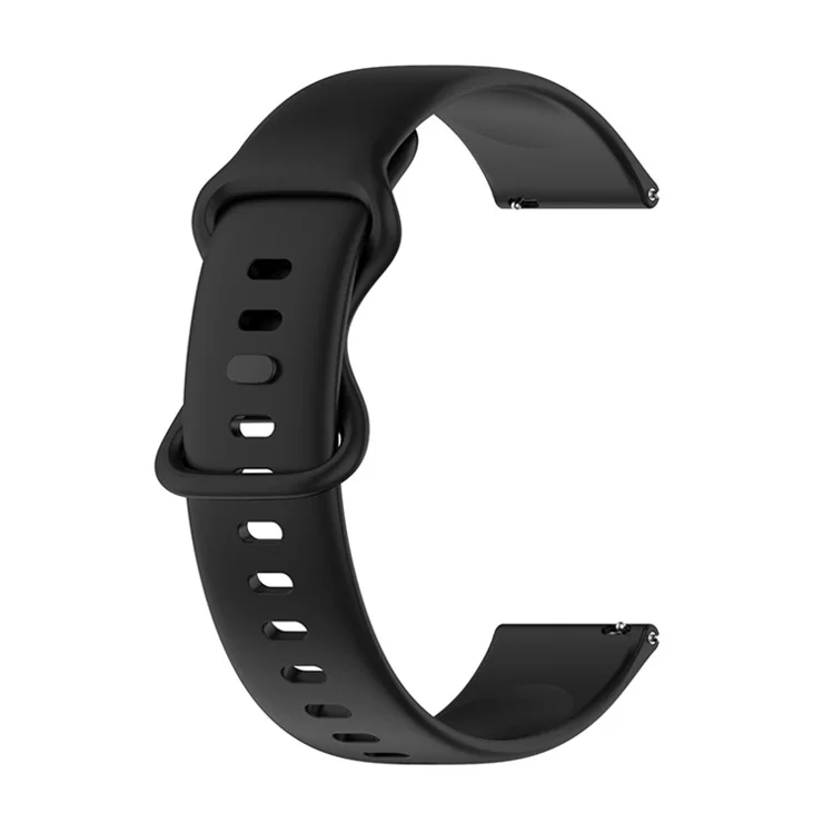 For Samsung Galaxy Watch 4 40mm / 44mm / Watch 4 Classic 42mm / Amazfit Bip 3 / GTS 3 Silicone Watch Band 20mm Quick Release Wrist Strap with Butterfly Buckle for Sports Watch - Black