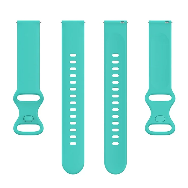 For Samsung Galaxy Watch 4 40mm / 44mm / Watch 4 Classic 42mm / Amazfit Bip 3 / GTS 3 Silicone Watch Band 20mm Quick Release Wrist Strap with Butterfly Buckle for Sports Watch - Cyan