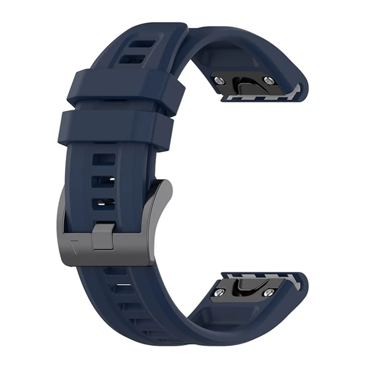 For Garmin Fenix 7X / 7X Solar / Tactic 7 Strap 26mm Silicone Watch Band Quick Release - Midnight Blue