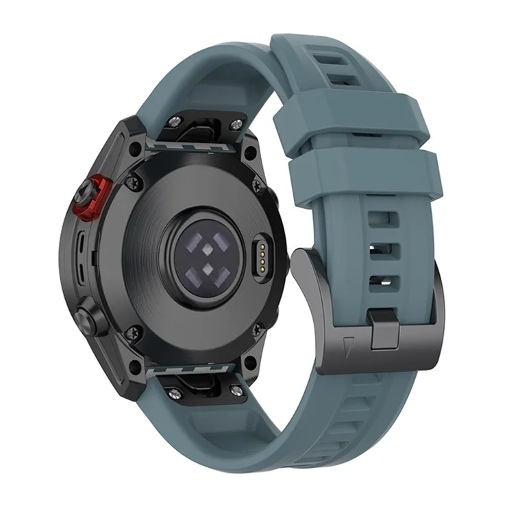 For Garmin Fenix 7X / 7X Solar / Tactic 7 Strap 26mm Silicone Watch Band Quick Release - Navy Blue