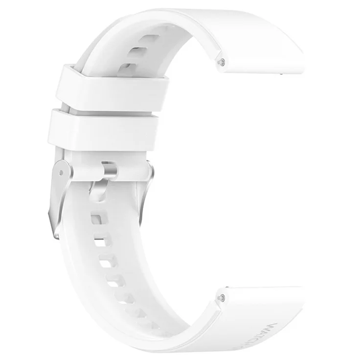For Huawei Watch GT 3 Pro 46mm/GT 2 46mm Pro/GT 2 46mm Silicone Watch Band 22mm Adjustable Wrist Strap with Silver Pin Buckle - White