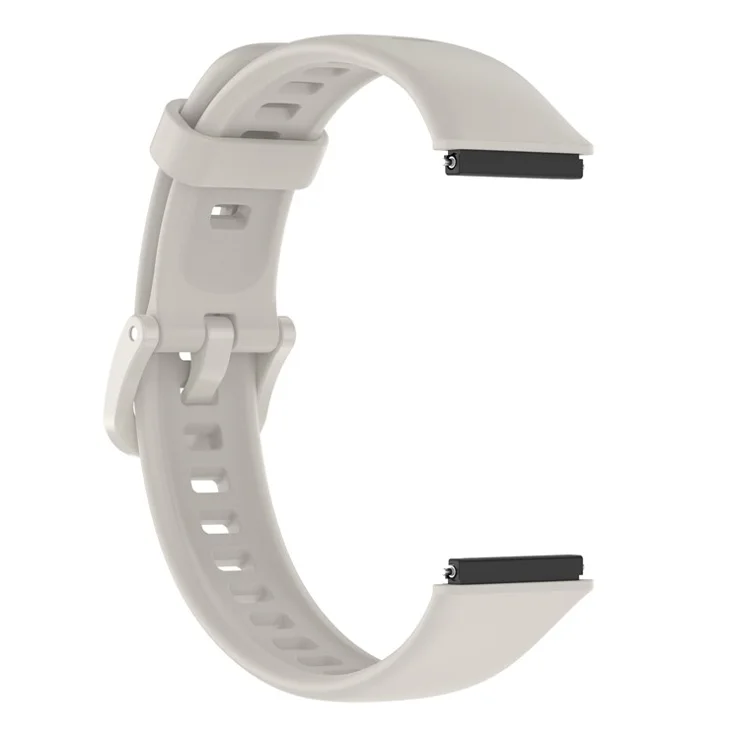 Silicone Smart Watch Band for Huawei Band 7, Solid Color Adjustable Wrist Strap Replacement - Grey