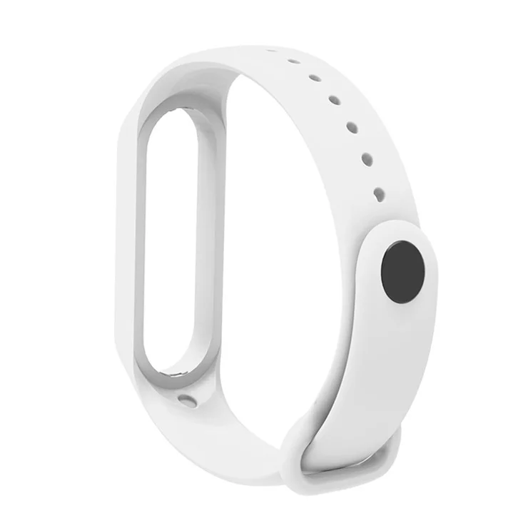 Soft TPU Watch Band for Xiaomi Mi Band 7, Adjustable Wrist Strap Bracelet Replacement - White